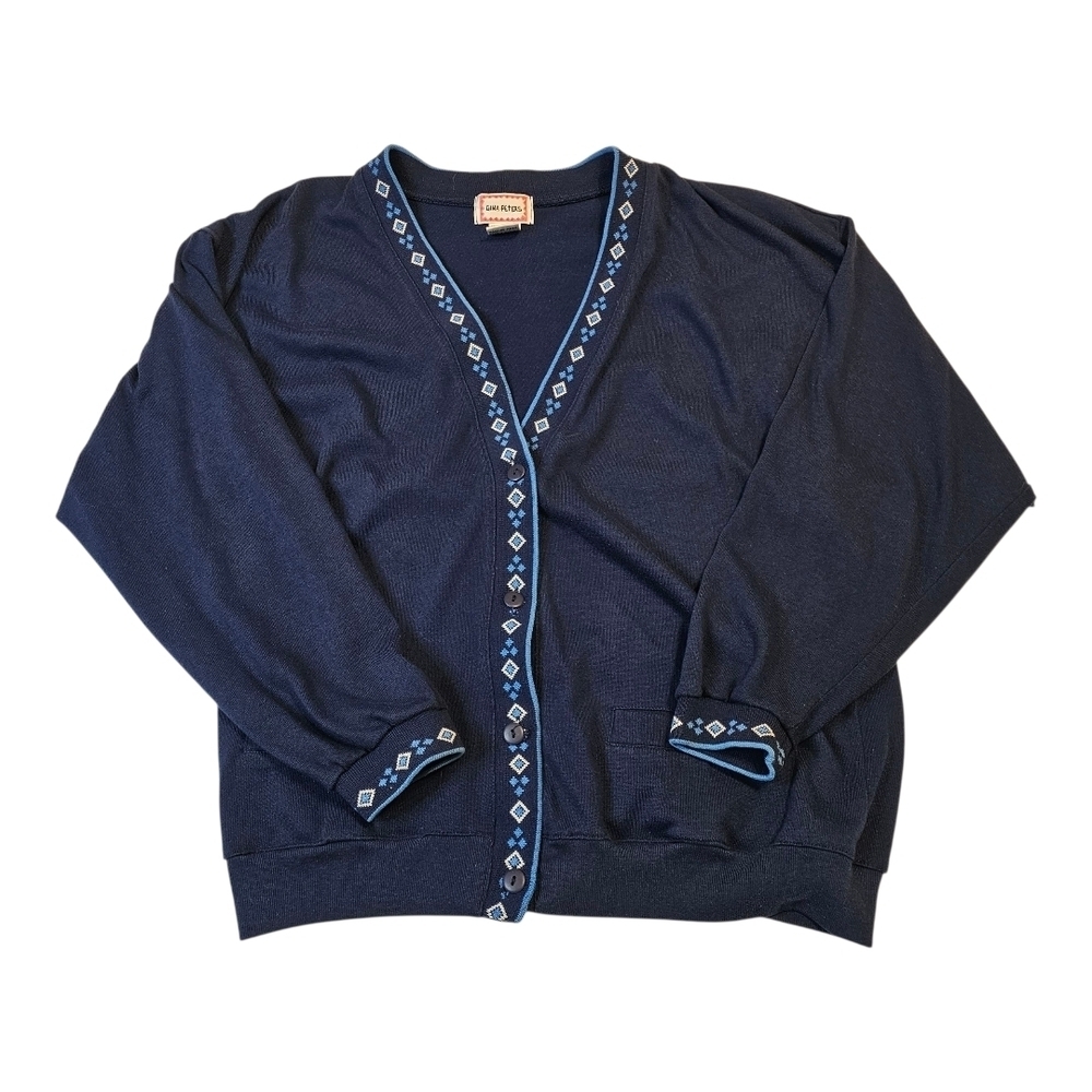Vintage Gina Peters Women's Geometric Cardigan Medium‎